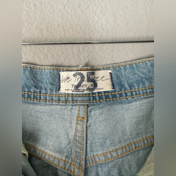 FREE PEOPLE Womens Extreme Wide Leg Light Wash Distressed Denim Jeans Size 25 - Picture 6 of 12